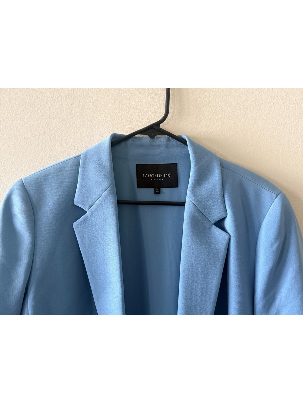 LAFAYETTE 148 Baby Blue Oversize Pleated Ruched 3/4 Sleeve Blazer Jacket L 12/14 - Picture 2 of 8
